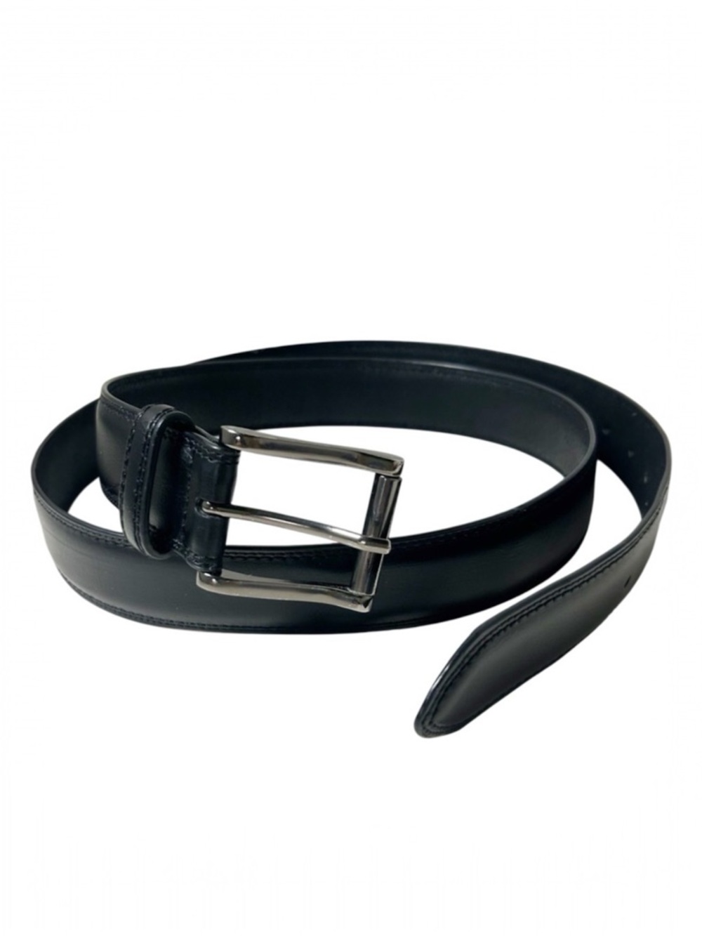 Genuine Dickies Men's Black Casual Leather Belt Sz. 44/110 Silver Tone Buckle